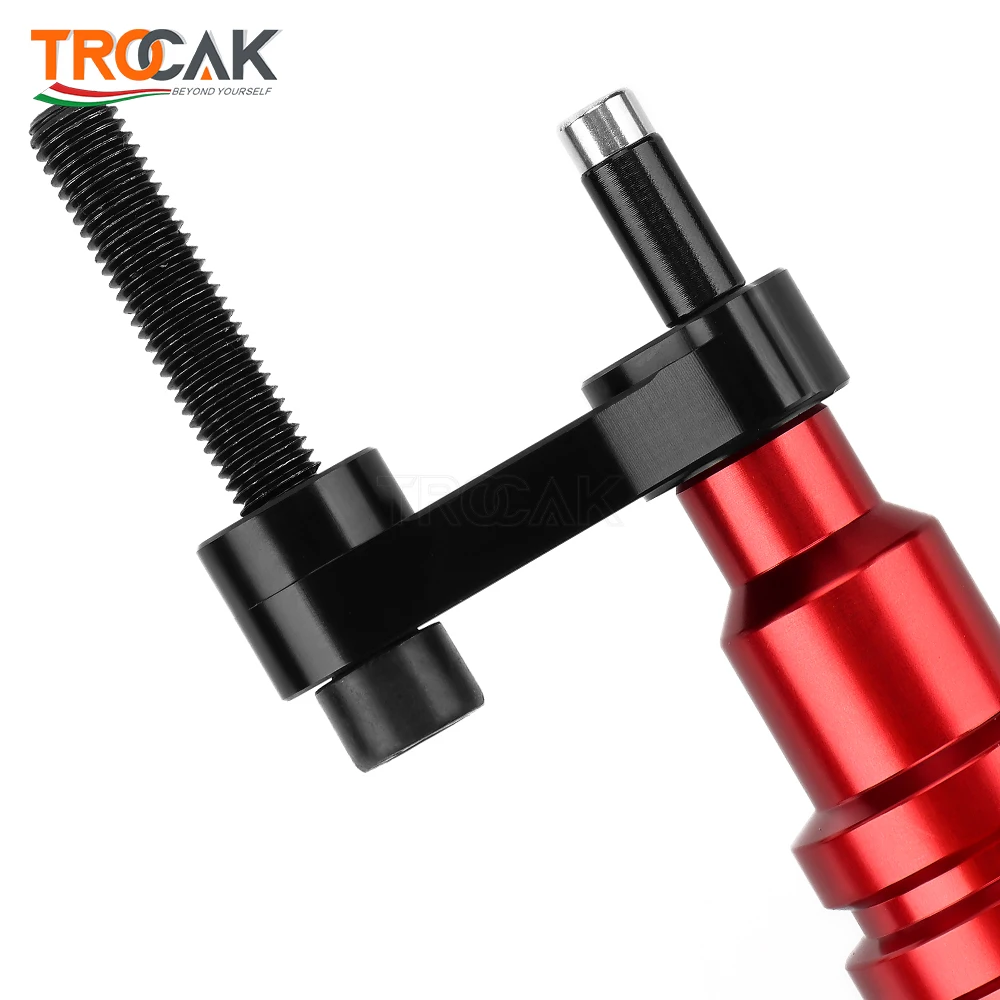 Detail of BMW S1000RR frame slider hardware and finish