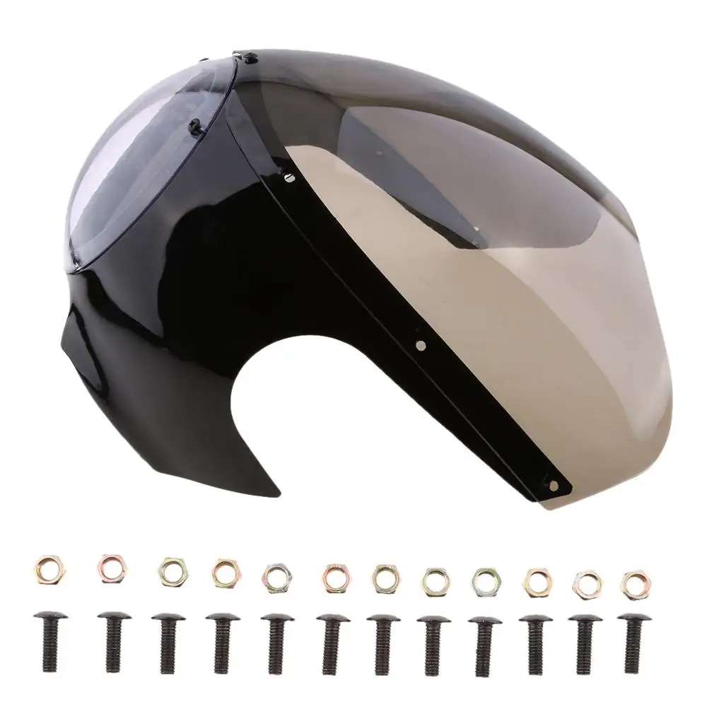 Universal Motorcycle Cafe Racer Headlight Fairing Cover With Bolts