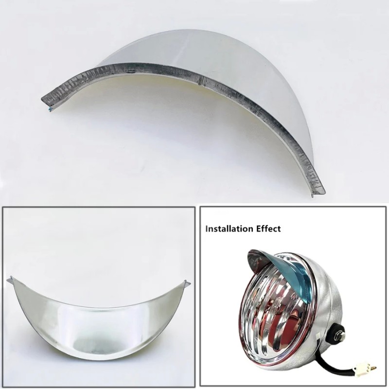 Universal Chrome Motorcycle Headlight Visor - 5.2