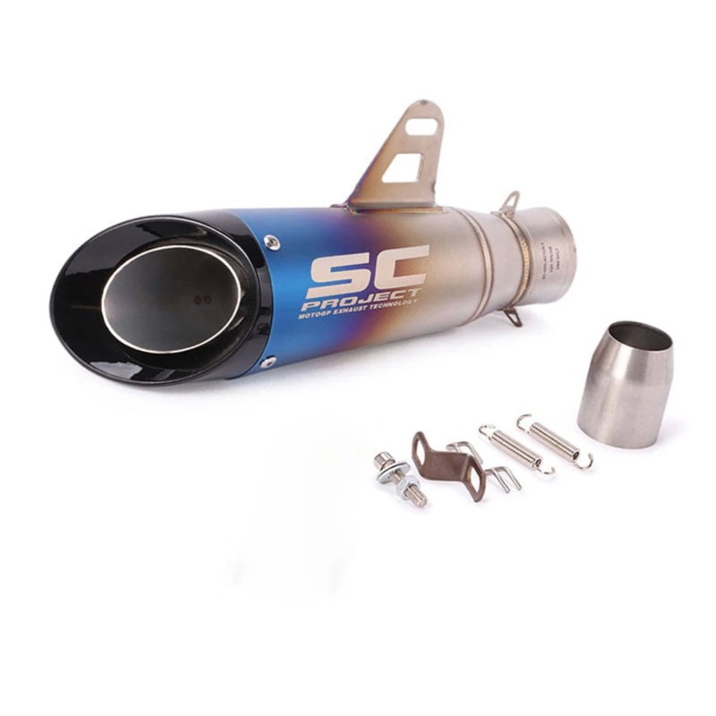 Universal Motorcycle Exhaust Pipe - 51-310mm Silencer for Yamaha, Honda, Suzuki, and More