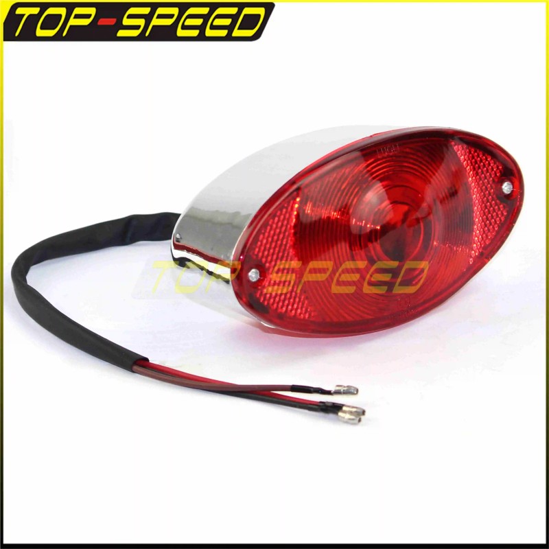 Universal 12V Vintage Cat Eye Taillight for Motorcycles