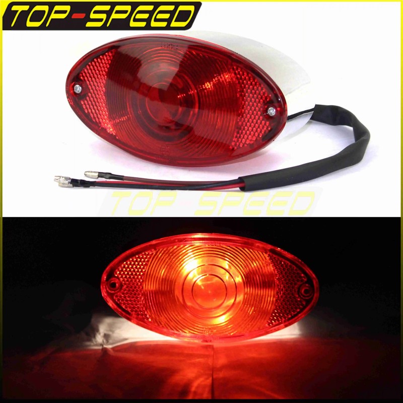 Universal 12V Vintage Cat Eye Taillight for Motorcycles