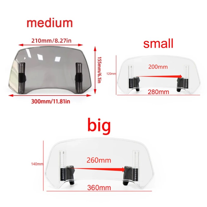 Adjustable Motorcycle Windshield Spoiler Deflector - Universal Fit