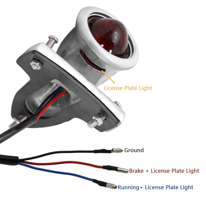 Custom LED Motorcycle Tail Light in Vintage Crocker Style