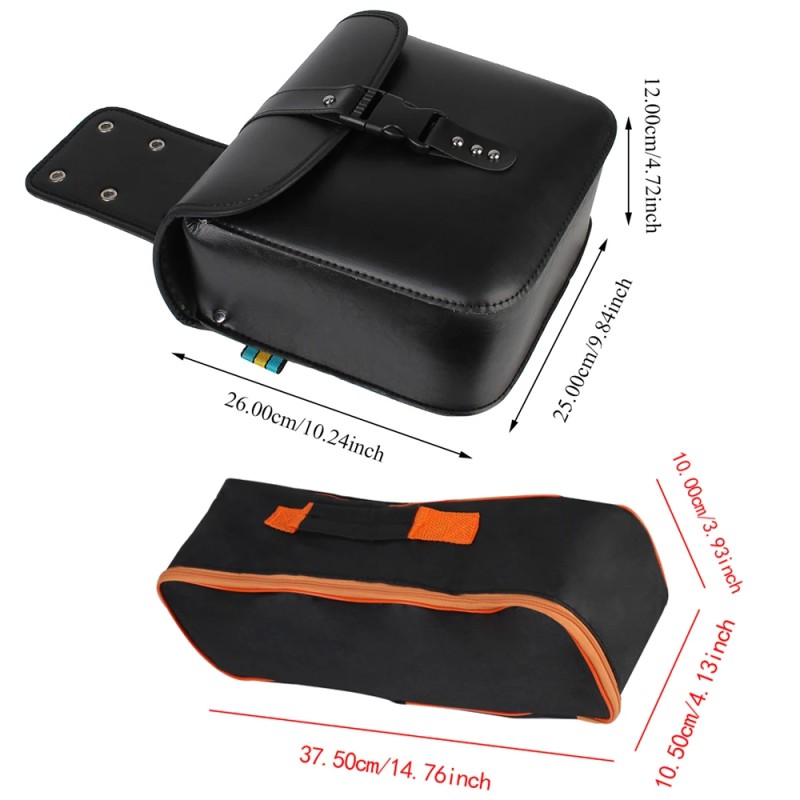 Retro Motorcycle Saddle Bags - PU Leather Side Storage Pouches