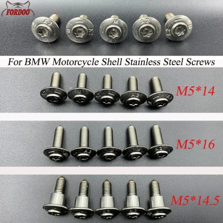 Stainless Steel M5 Screws for BMW Motorcycles - 10 Pack