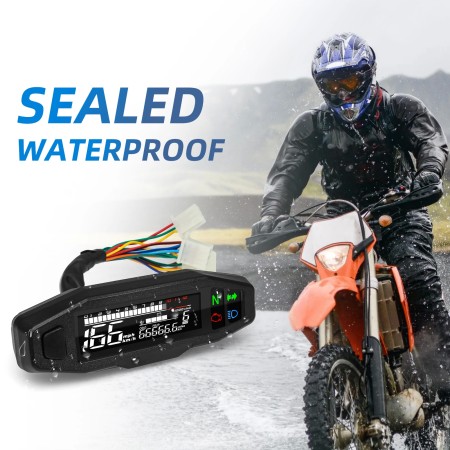 Universal Waterproof Digital Motorcycle Speedometer with Bracket