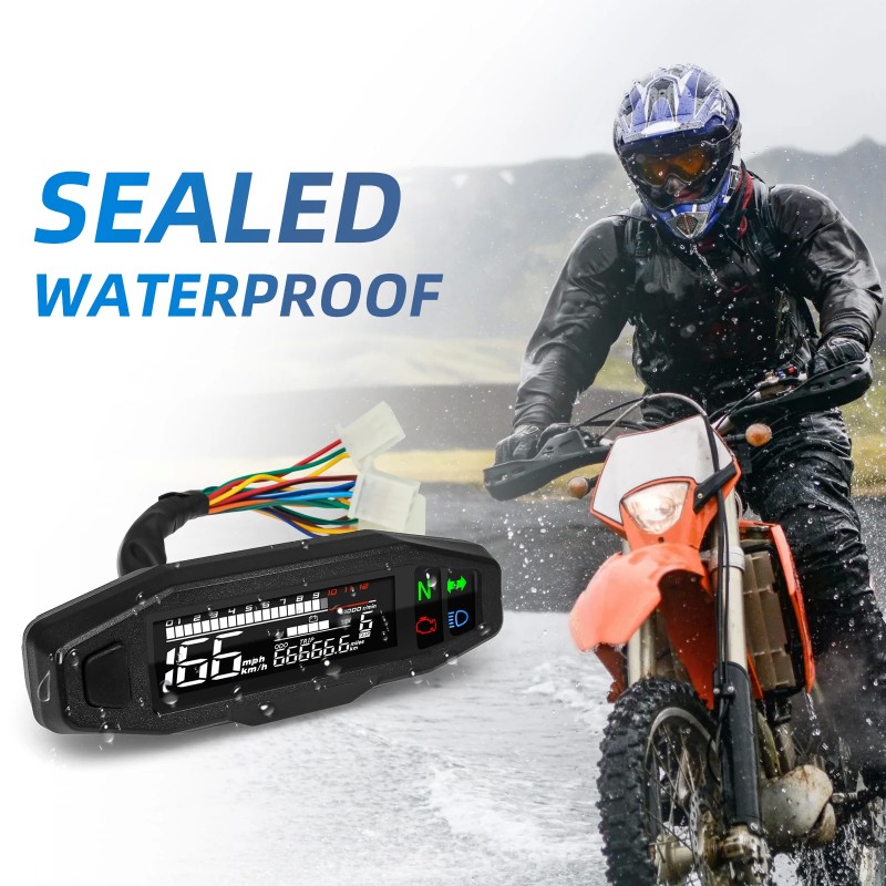 Universal Waterproof Digital Motorcycle Speedometer with Bracket