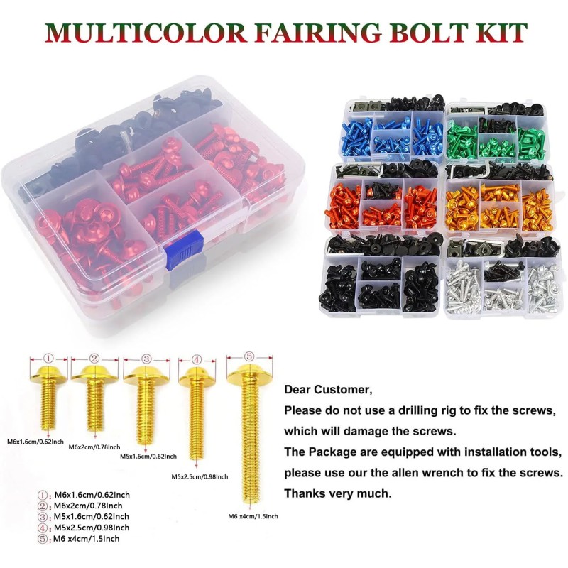 Aluminum Fairing Bolts and Screws Kit for Honda CBR Series