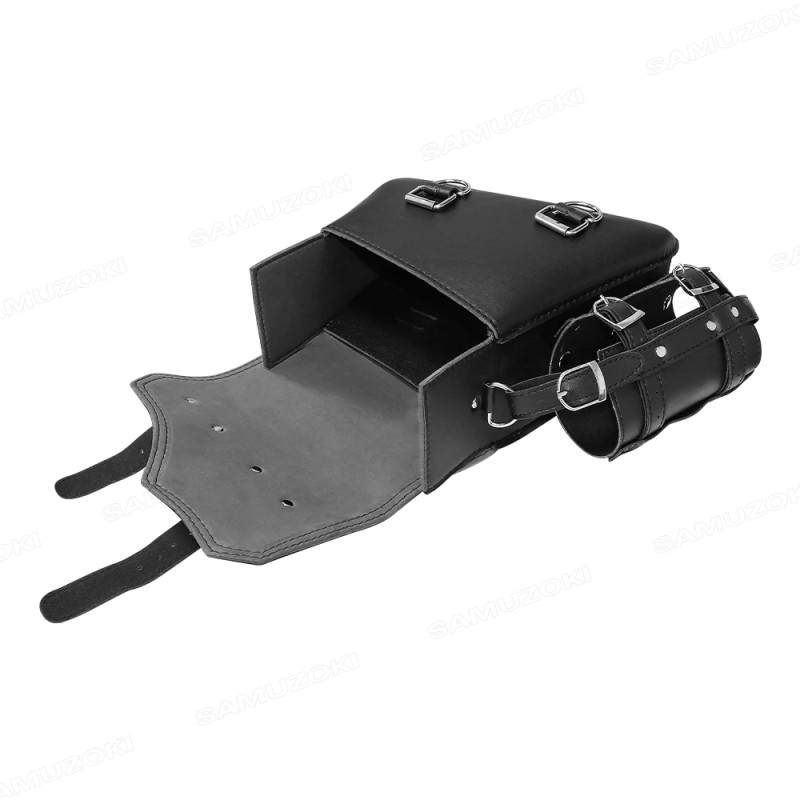 Harley Davidson Sportster Saddle Luggage Bag in Black PU Leather