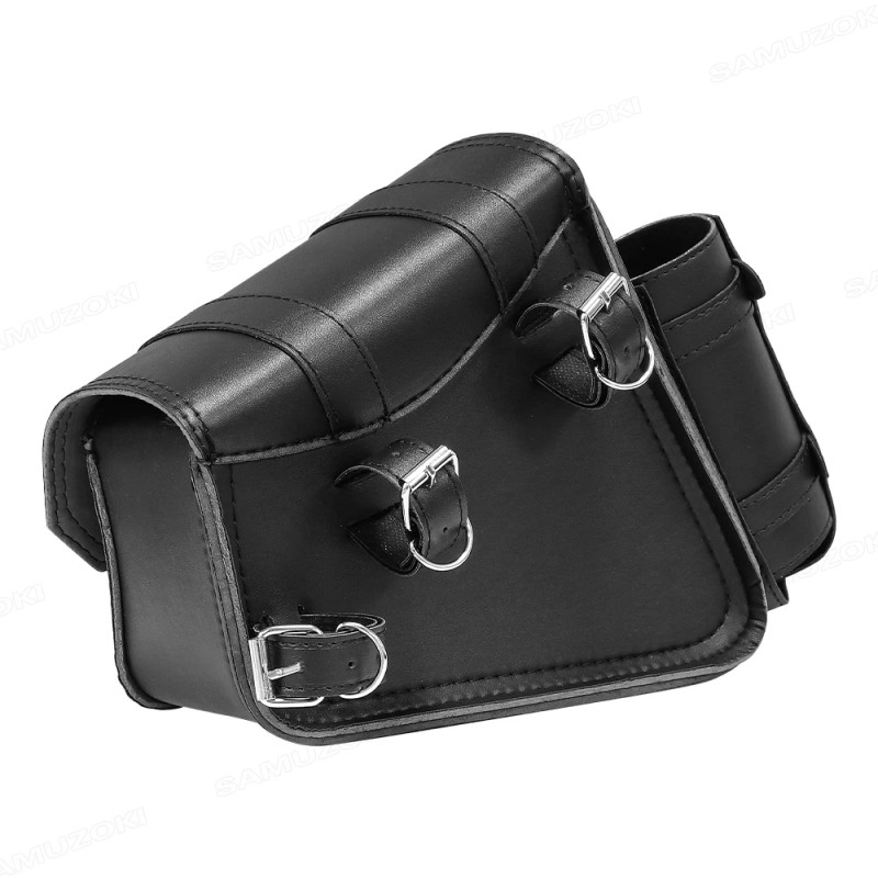 Harley Davidson Sportster Saddle Luggage Bag in Black PU Leather