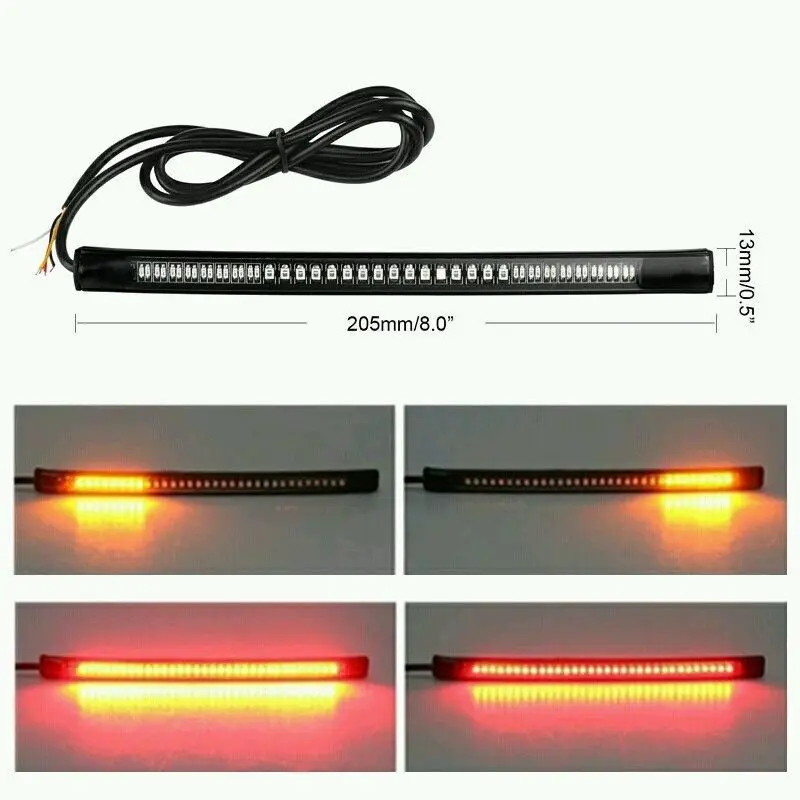 LED Motorcycle Brake & Turn Signal Light Strip for Cafe Racer