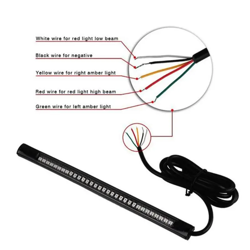 LED Motorcycle Brake & Turn Signal Light Strip for Cafe Racer