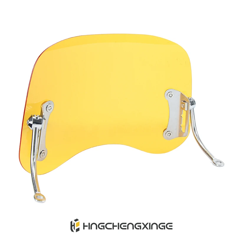 Universal Motorcycle Windshield - Clear/Black/Yellow