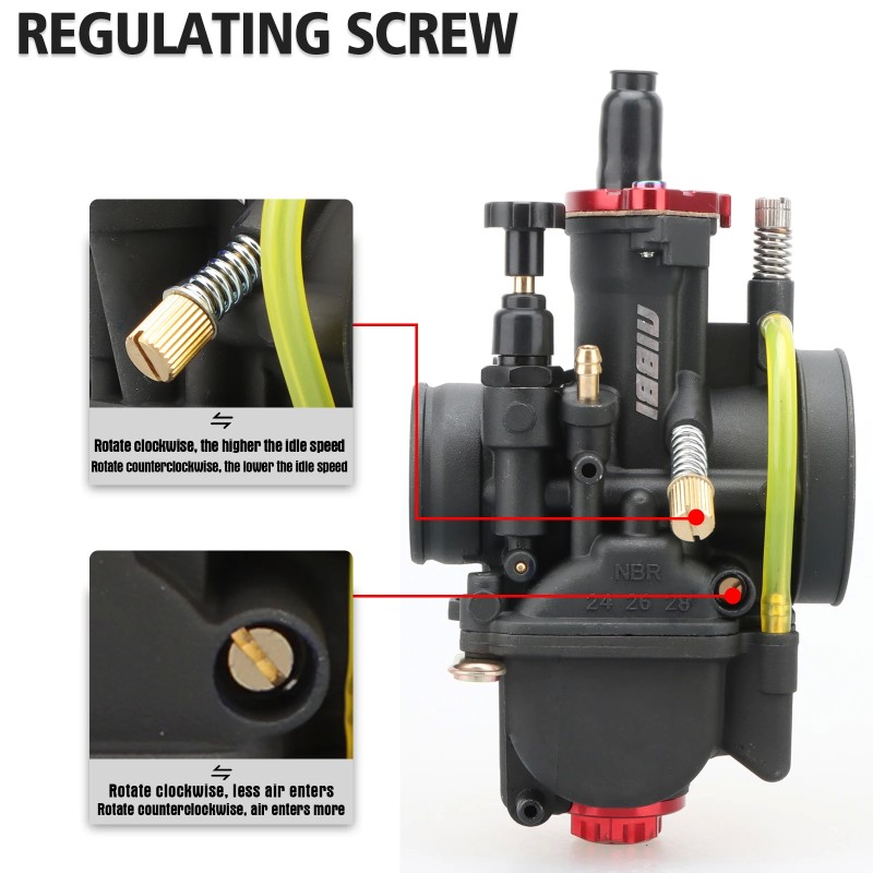 NIBBI PWK Racing Carburetor for Yamaha, Kawasaki, Suzuki - 24mm to 40mm