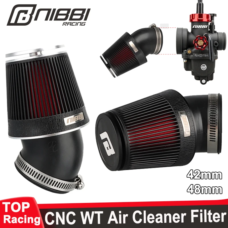 NIBBI CNC Universal Motorcycle Air Filter - 42mm & 48mm