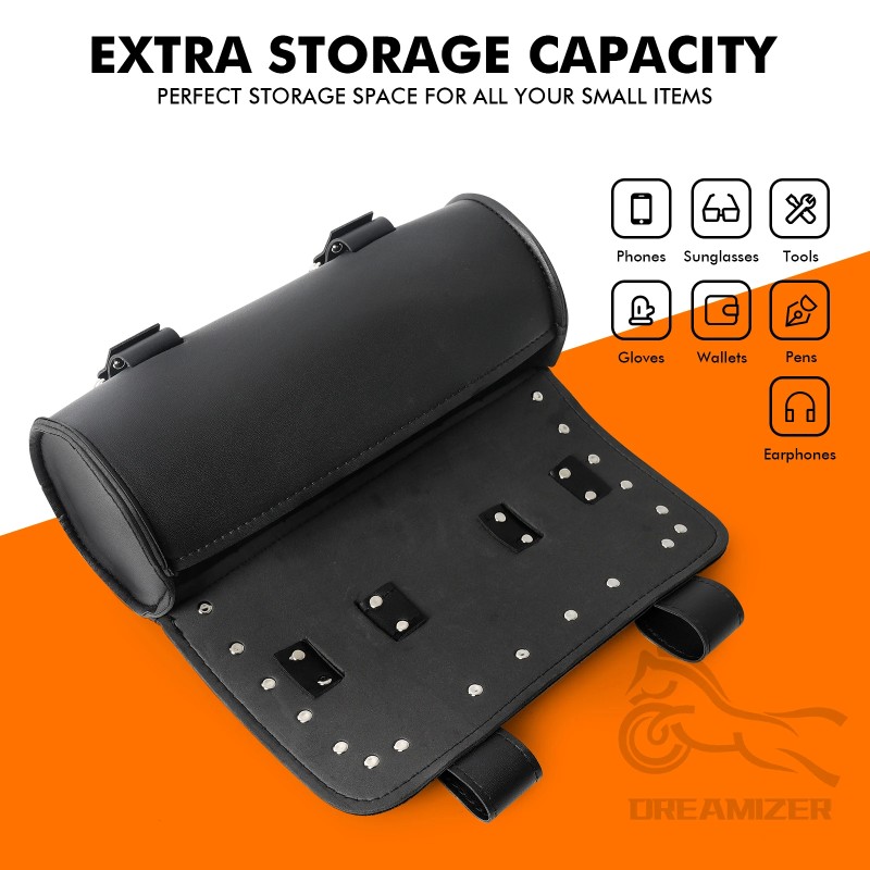 Waterproof Leather Motorcycle Front Fork Handlebar Bag