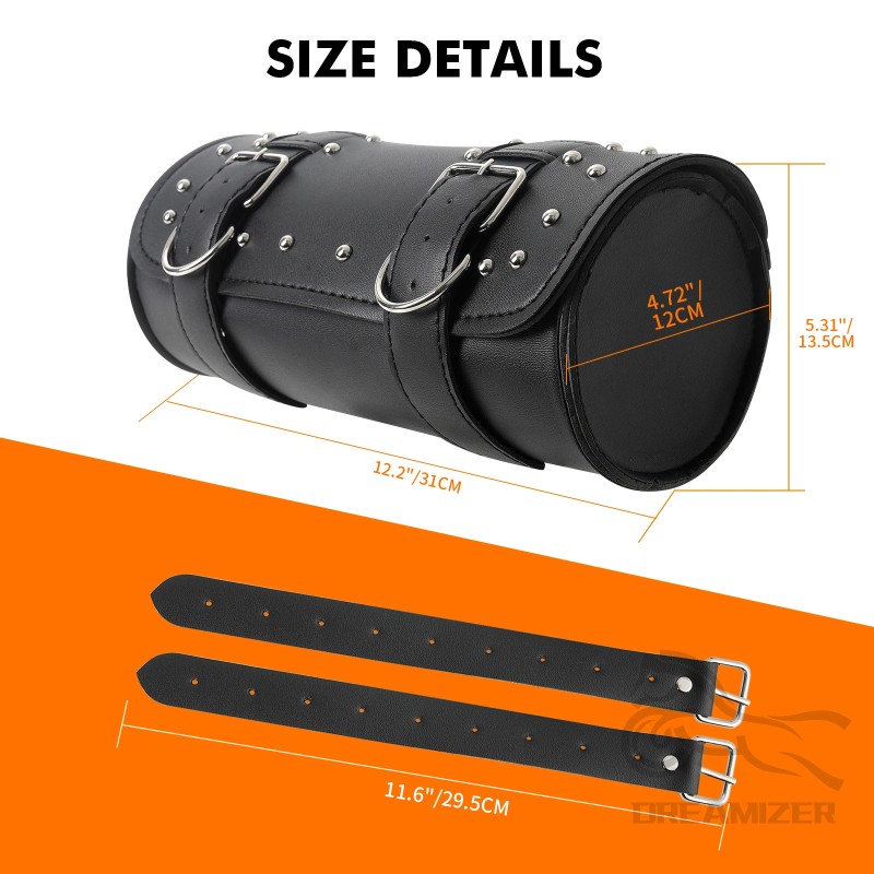 Waterproof Leather Motorcycle Front Fork Handlebar Bag