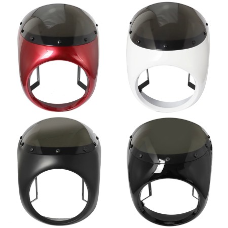 Honda Café Racer Front Headlight Fairing Windshield – Red/White