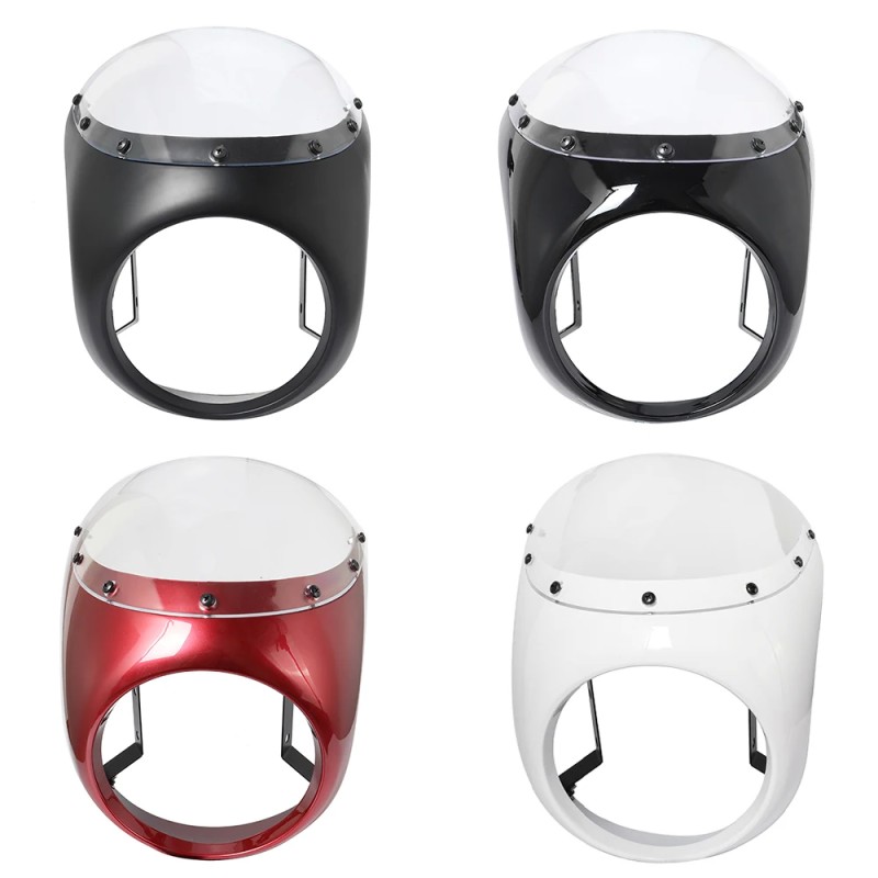 Honda Café Racer Front Headlight Fairing Windshield – Red/White