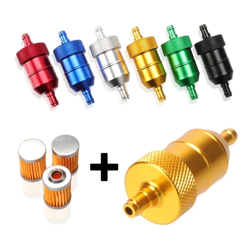 8mm Aluminum Motorcycle Fuel Filter Kit - Reusable & Cleanable