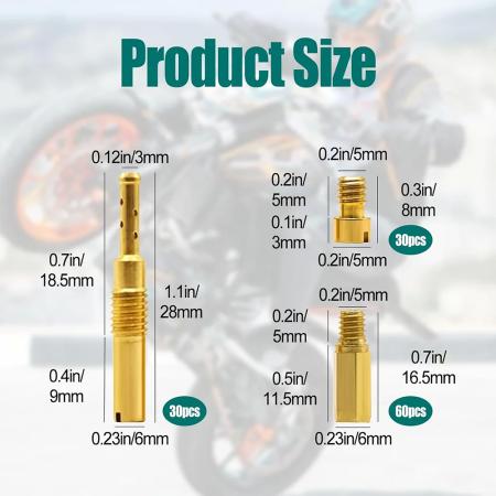 120-Piece Carburetor Jet Kit - Main & Pilot Jets for PWK, CVK, PE