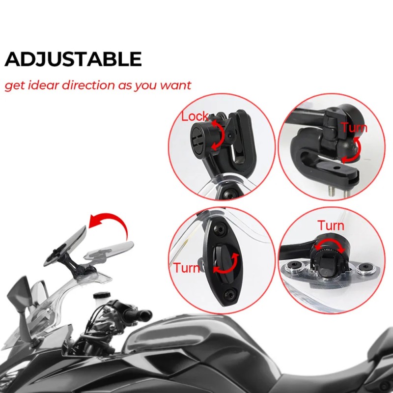 Universal Adjustable Motorcycle Windshield Spoiler Deflector