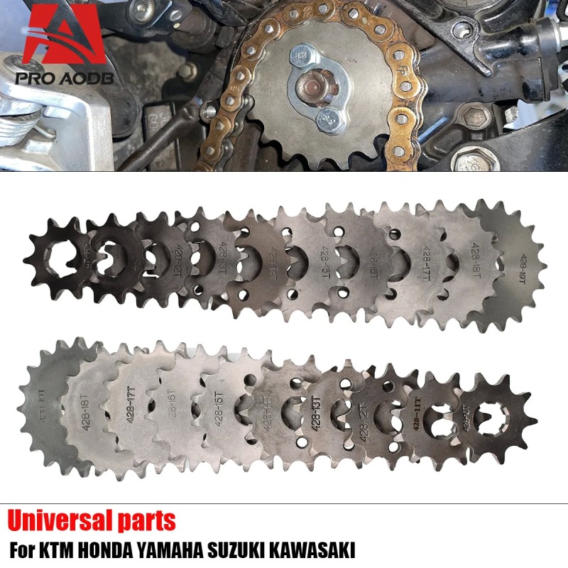 Front Engine Sprocket for 428# Chain - 10t to 19t Teeth