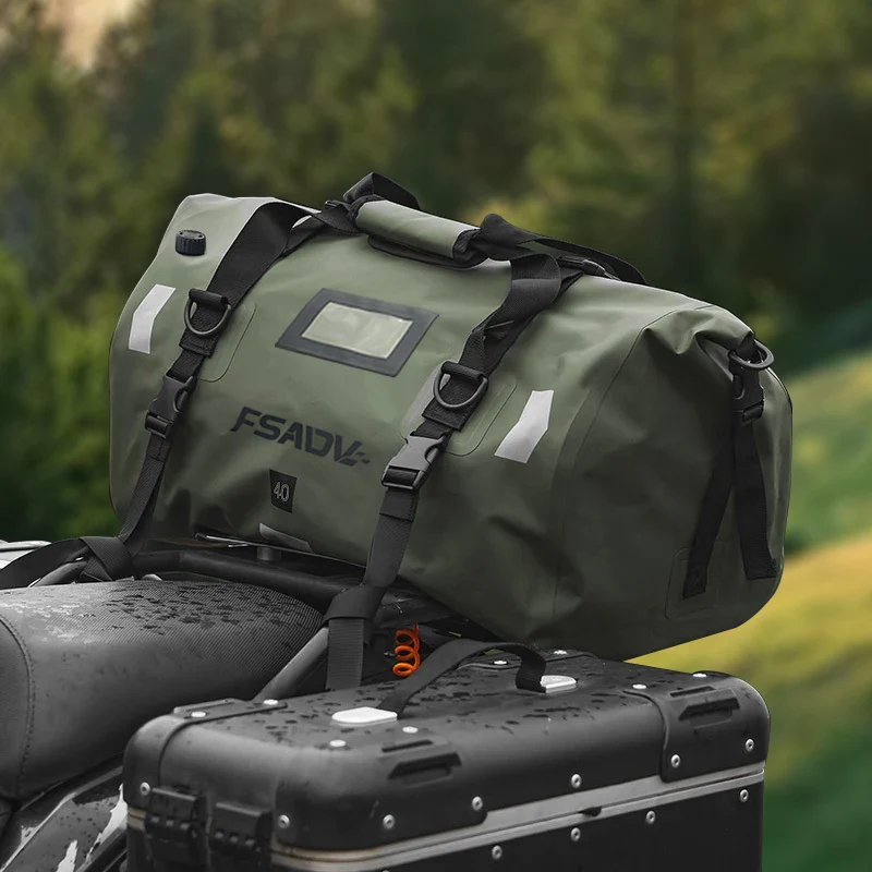 2024 Waterproof Motorcycle Tail Bag - 40L/66L Capacity