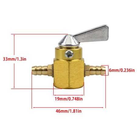 6mm Inline Fuel Valve Switch for Scooters and Motorcycles