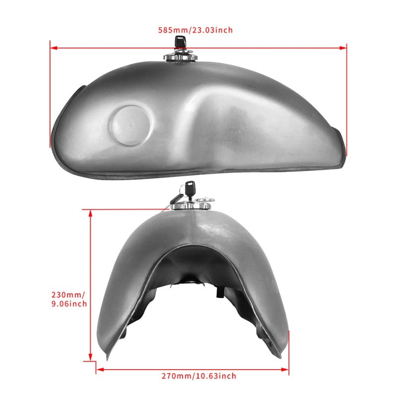 Universal Unpainted 10L Motorcycle Gas Tank for Cafe Racers