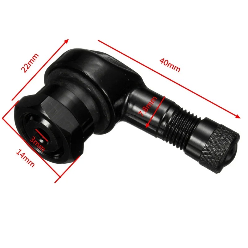 Universal 90 Degree Aluminum Motorcycle Tire Valve Stems (2 Pcs)