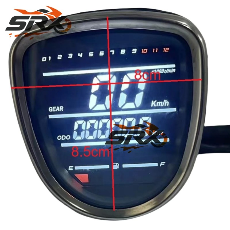 Digital Speedometer for Honda Motorcycles - Tachometer and Odometer