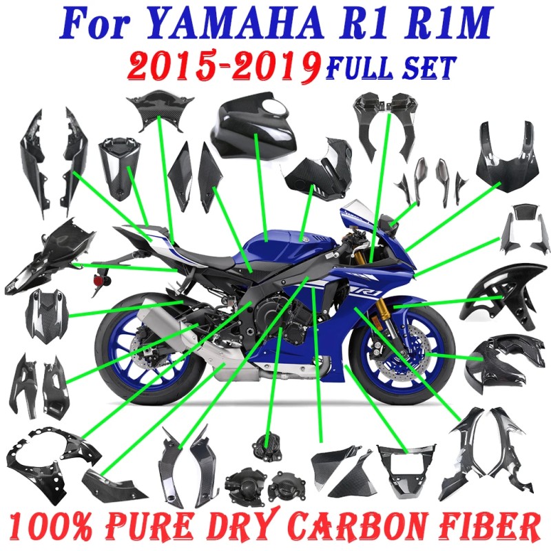 Carbon Fiber Winglets and Accessories for YAMAHA YZF-R1/R1M (2015-2019)