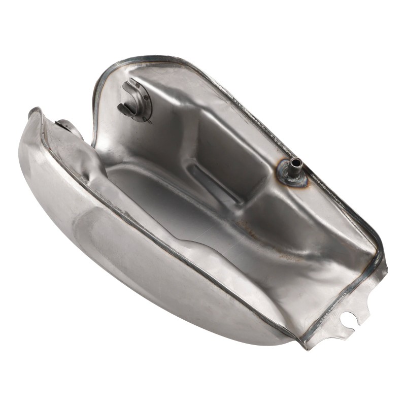 Cafe Racer 9L Raw Steel Gas Tank - Unpainted Scrambler