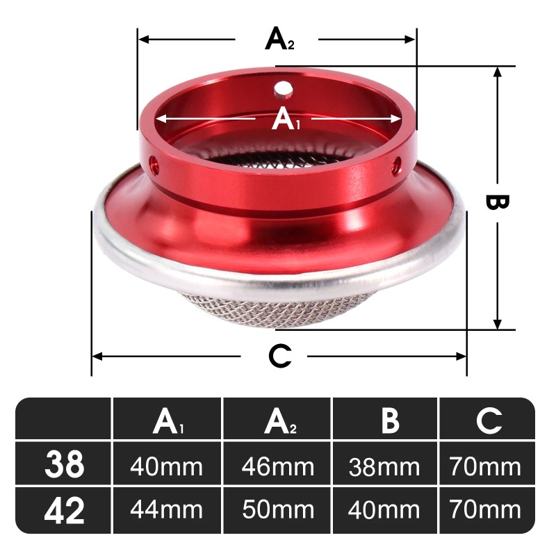 Alconstar Motorcycle Carburetor Air Filter Cup with Stainless Steel Net