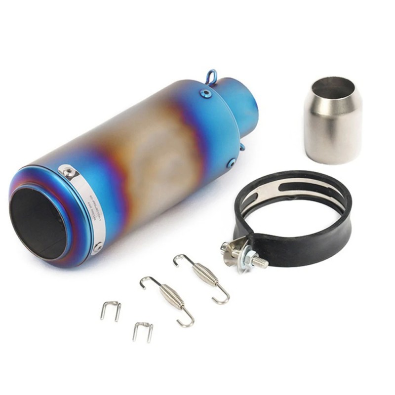 Universal 51/60mm Motorcycle Inox Muffler with Carbon Fiber Finish