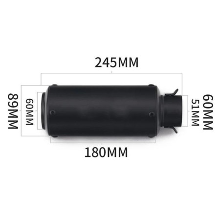 Universal 51/60mm Motorcycle Inox Muffler with Carbon Fiber Finish