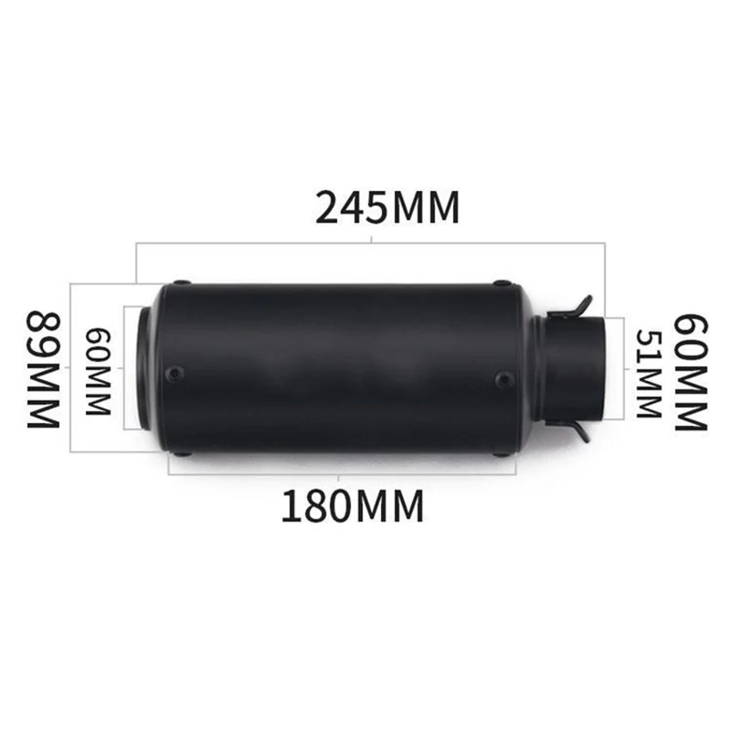 Universal 51/60mm Motorcycle Inox Muffler with Carbon Fiber Finish
