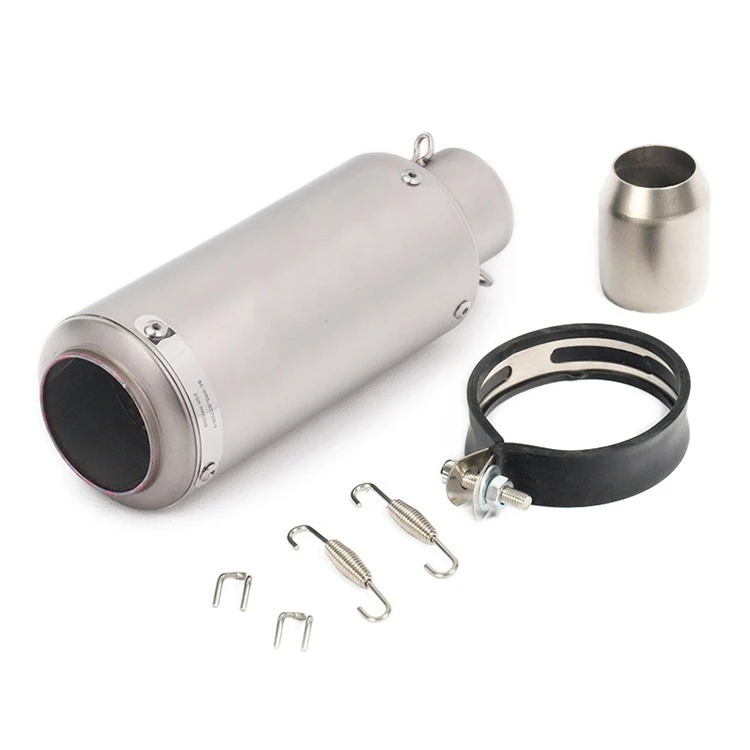 Universal 51/60mm Motorcycle Inox Muffler with Carbon Fiber Finish