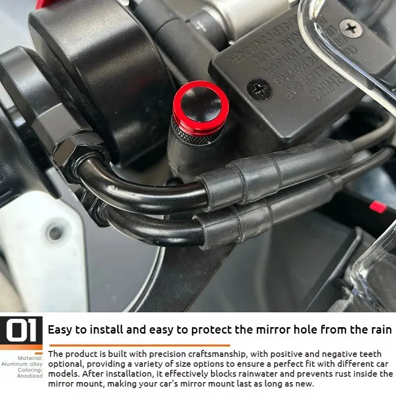 Honda Super CUB Motorcycle Mirror Hole Plug Caps - 2 Pack