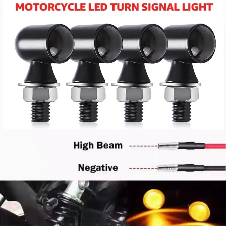 8mm LED Motorcycle Turn Signal Lights - Universal Fit