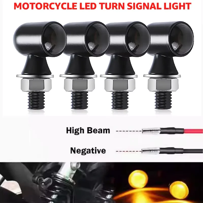 8mm LED Motorcycle Turn Signal Lights - Universal Fit