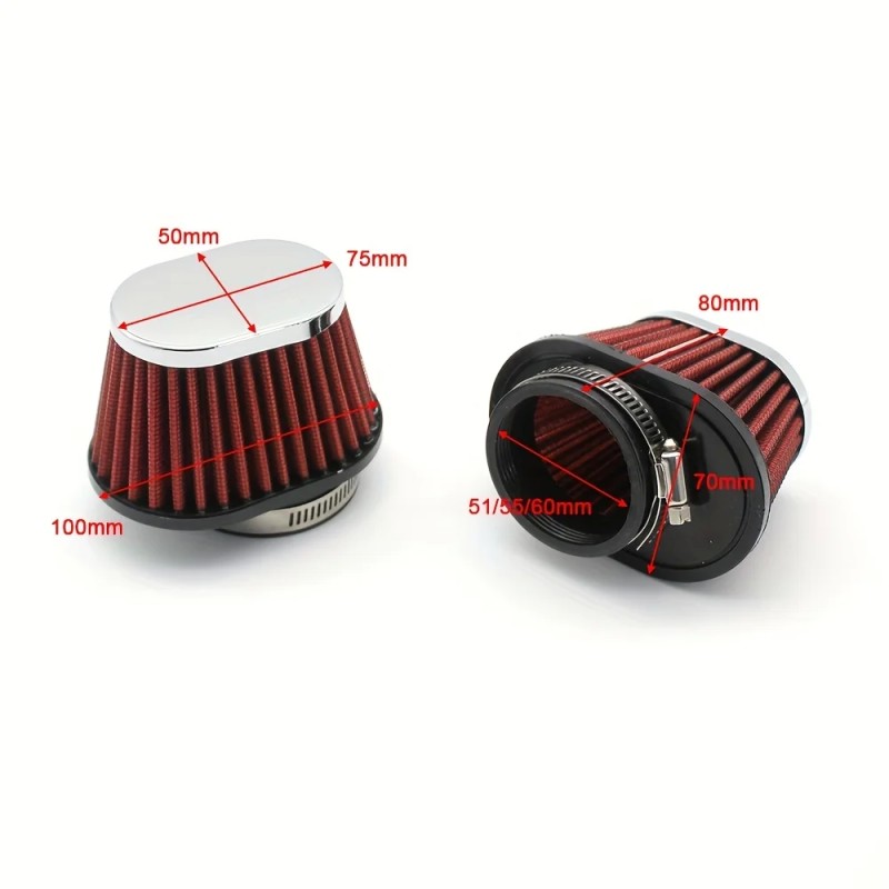 Universal Red Cone Air Filter for Motorcycles and Mini Bikes