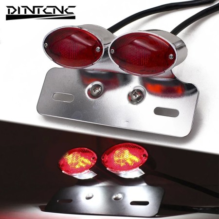 Retro LED Motorcycle Tail Light with License Plate Mount