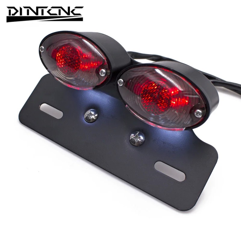 Retro LED Motorcycle Tail Light with License Plate Mount