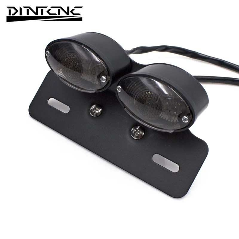 Retro LED Motorcycle Tail Light with License Plate Mount