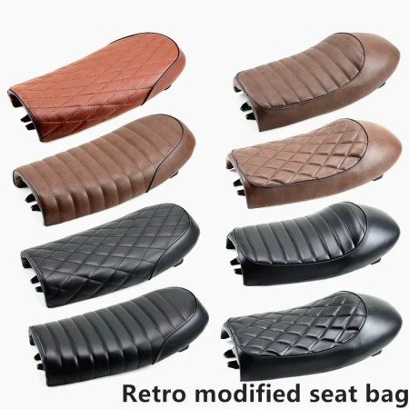 Vintage Cafe Racer Hump Seat Bag for Yamaha, Kawasaki, & Honda
