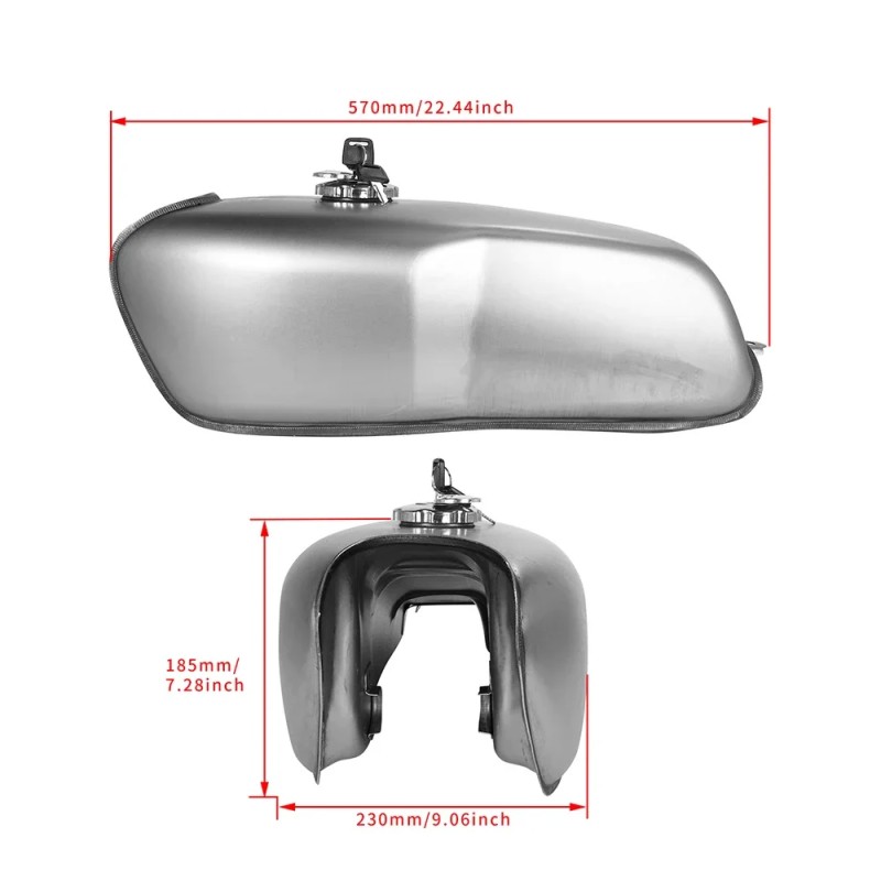 9L Vintage Cafe Racer Motorcycle Fuel Tank with Iron Cap Switch