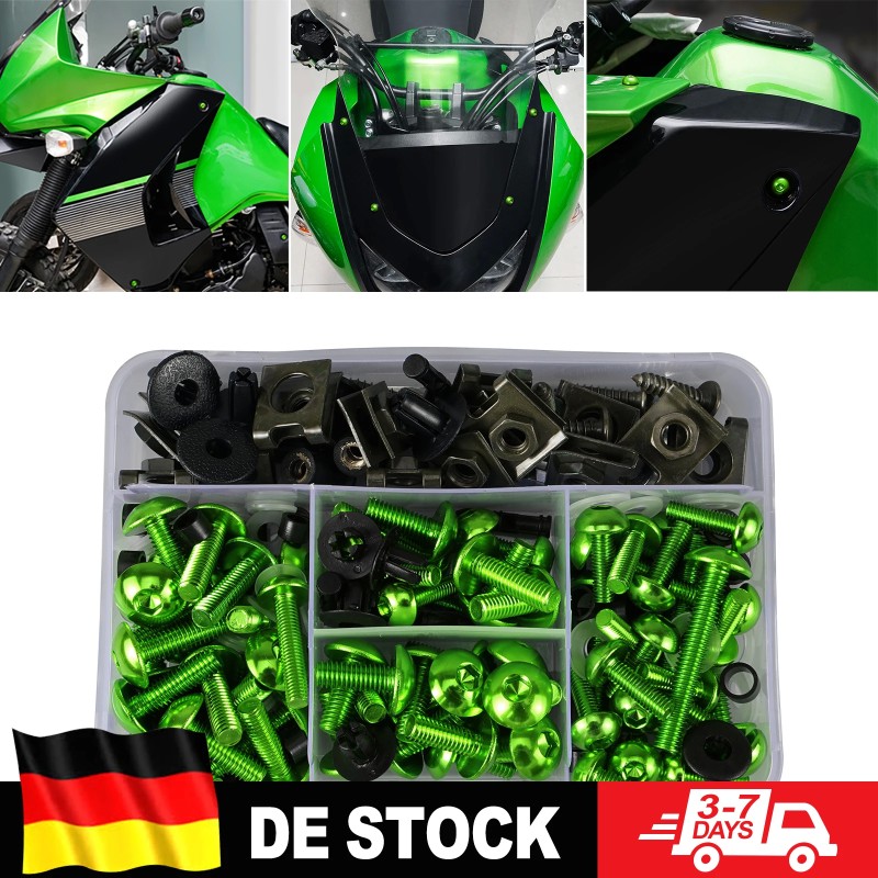 190-Piece Motorcycle Fairing Bolt Kit for Kawasaki & Ninja Models